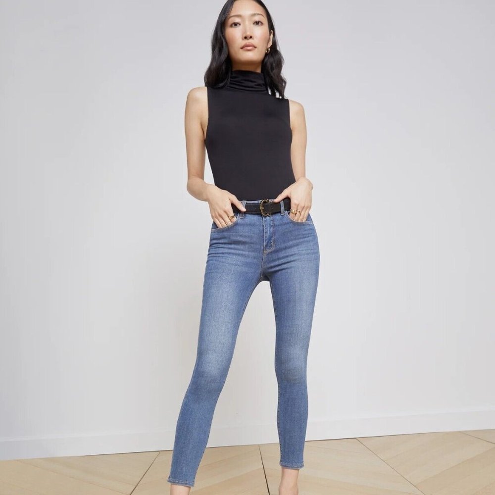 L’AGENCE Margot High Rise Skinny Jeans in Light Vintage Size 24